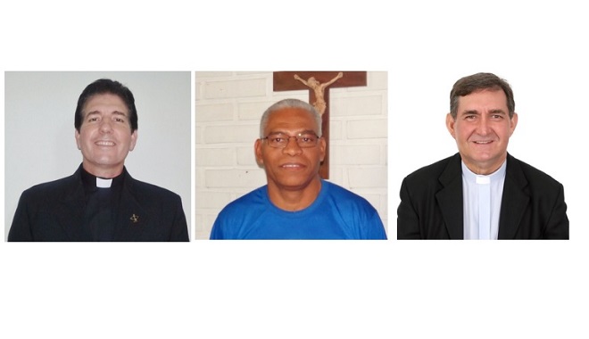 Padre Paulo Bosi, padre Henrique Aparecido e padre José Reginaldo